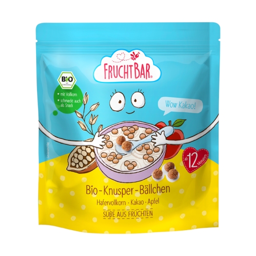 Cereální kuličky s ovesnou moukou, kakaem a jablkem BIO