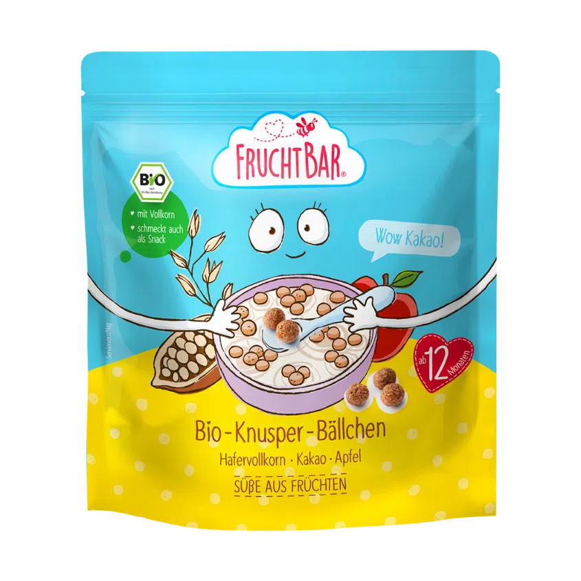 Cereální kuličky s ovesnou moukou, kakaem a jablkem BIO