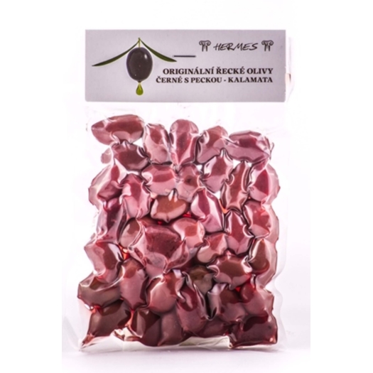 Černé olivy Kalamata s peckou