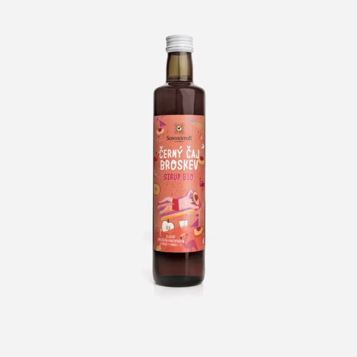 Černý čaj broskev sirup BIO
