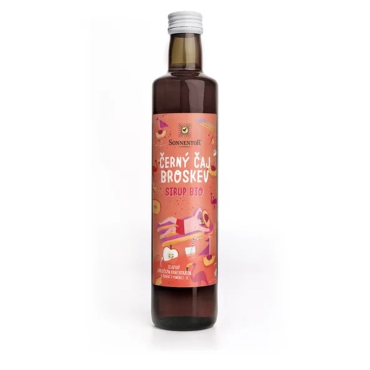Černý čaj broskev sirup BIO