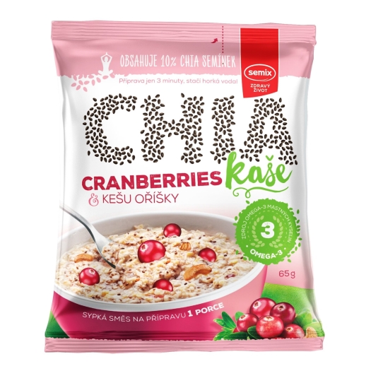 Chia kaša brusnice a kešu oriešky
