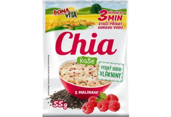 Chia kaša ovsená s malinami