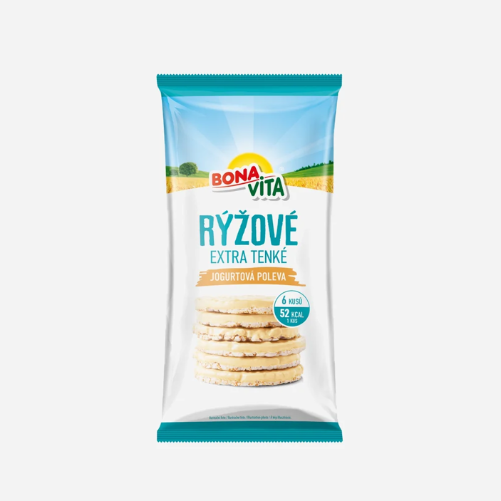 Chlebíčky rýžové s jogurtovou polevou