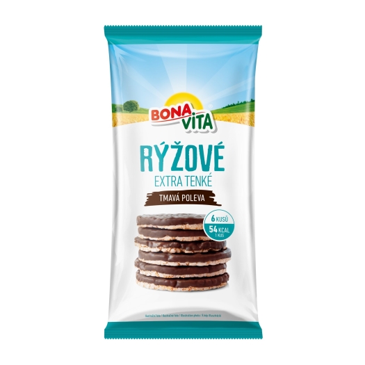 Chlebíčky rýžové s kakaovou polevou
