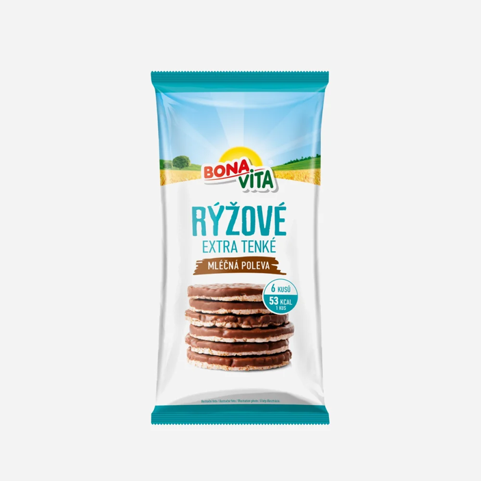 Chlebíčky rýžové s mléčnou polevou