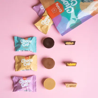 Choco Cups karamelová čokoláda & lískooříškový krém