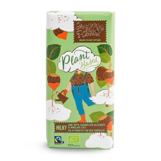 Chocolates From Heaven Rýžová VEGAN čokoláda s karamelizovanými lískovými oříšky a himalájskou solí 44% BIO