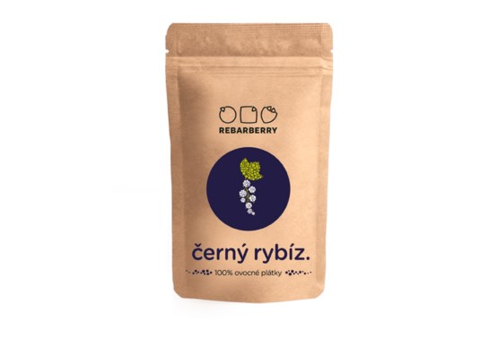 Chytré ovocie 100% ovocné plátky REBARBERRY - čierne ríbezle