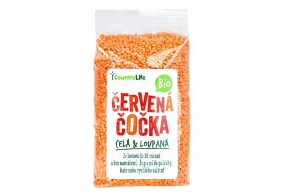 Čočka červená celá loupaná  BIO