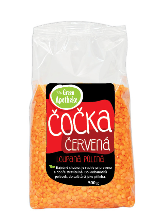 Čočka červená loupaná půlená