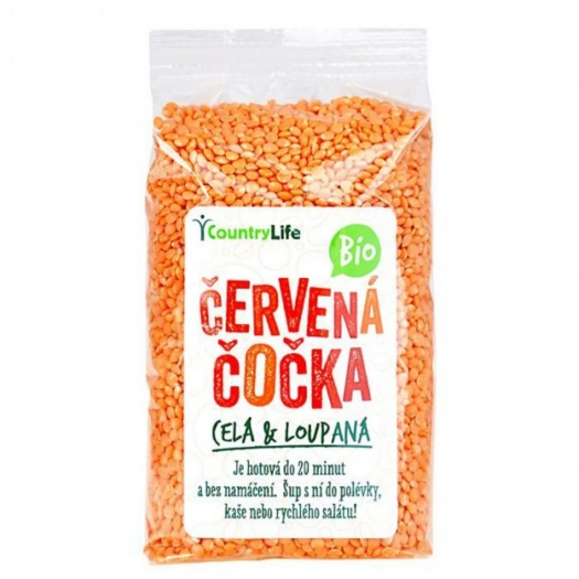Čočka červená půlená BIO