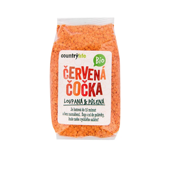 Čočka červená půlená BIO