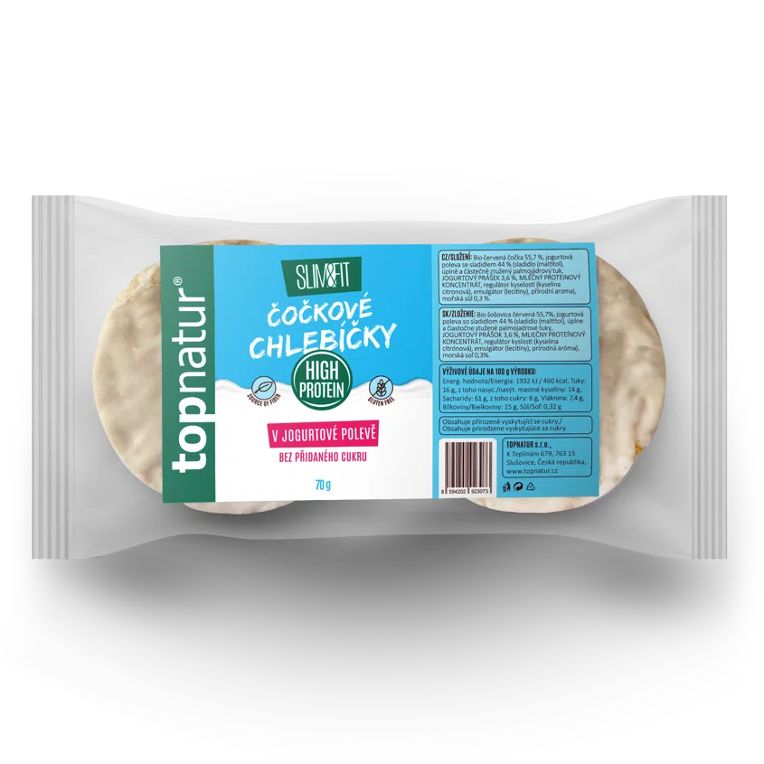 Čočkové chlebíčky jogurtová poleva