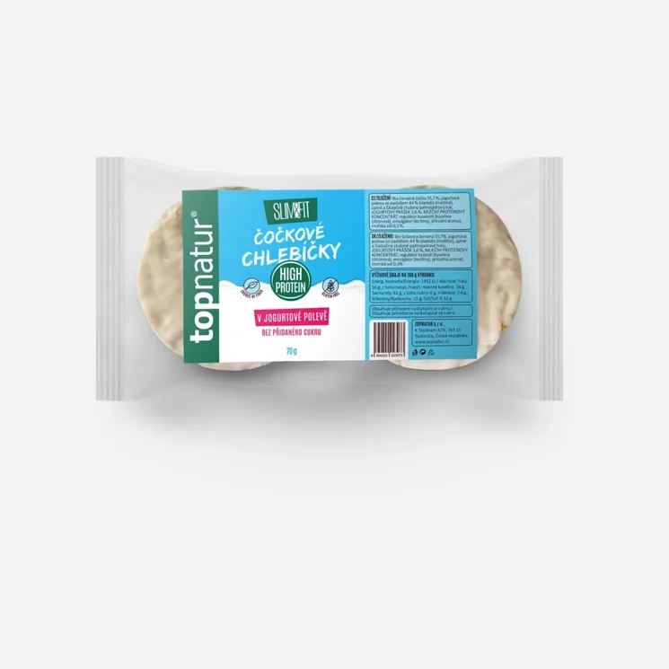 Čočkové chlebíčky jogurtová poleva