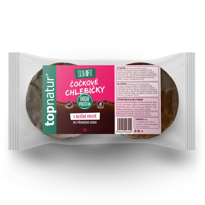 Čočkové chlebíčky mléčná čokoláda