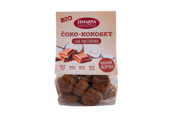 Čoko-kokosky s 60% hořkou čokoládou BIO