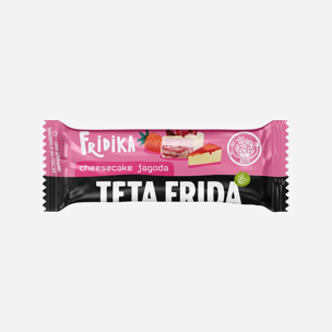 Čokoládová tyčinka Cheesecake s jahodami