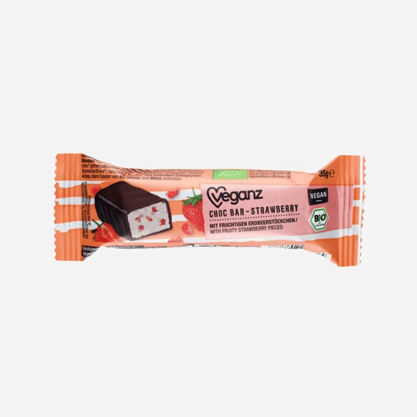 Čokoládová tyčinka s jahodami BIO