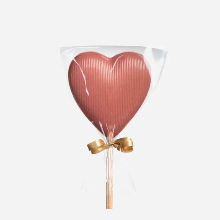 Čokoládové lízátko ruby srdíčko