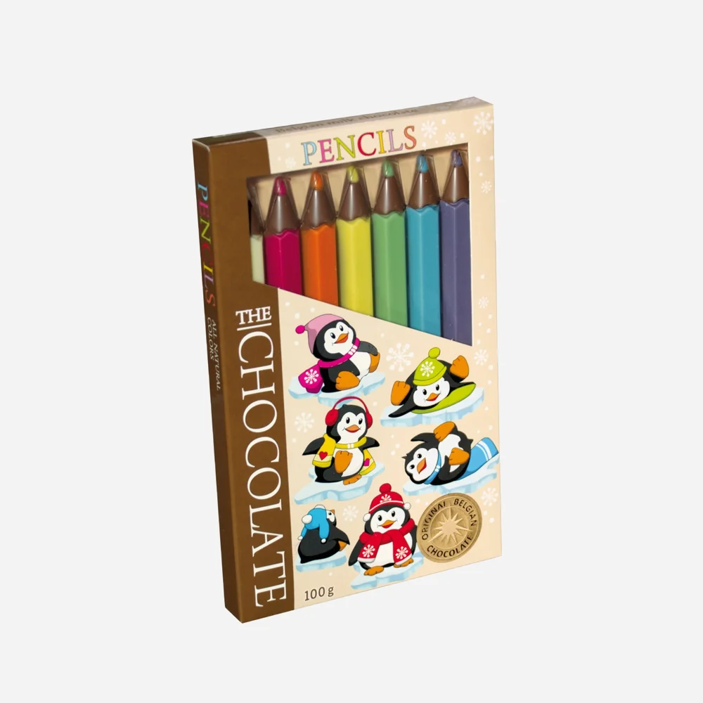 Čokoládové pastelky - motiv tučňáci