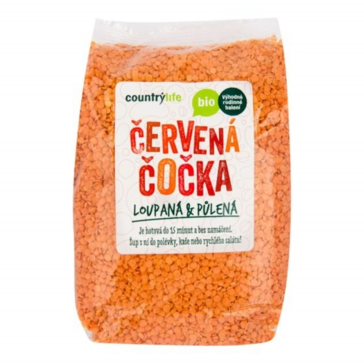 Countrylife Čočka červená půlená BIO 1 kg