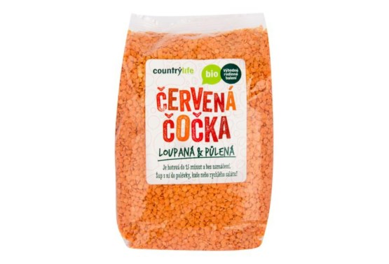 Countrylife Šošovica červená polená BIO 1 kg