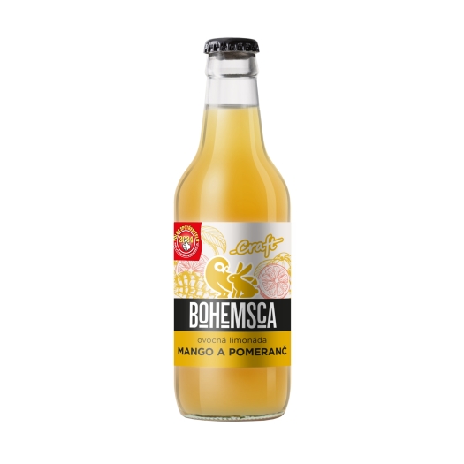 Craft limonáda mango a pomeranč sklo