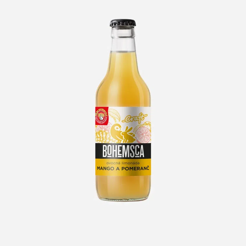 Craft limonáda mango a pomeranč sklo