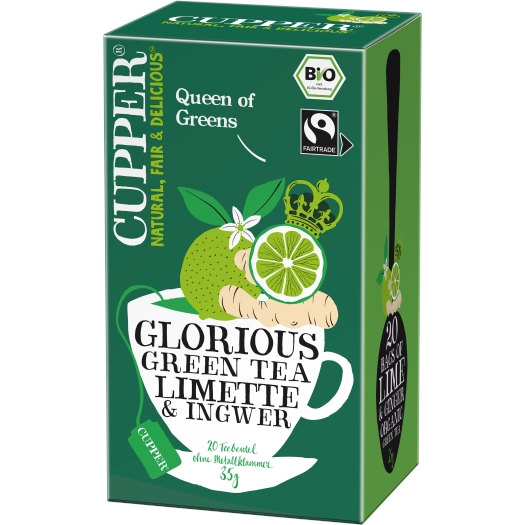 Cupper BIO Zelený čaj zázvor limetka 20x1,75g