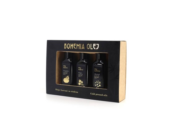 Darčekové balenie olejov tekvica, mak, horčica 3 x 100 ml