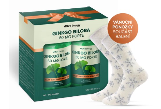 Dárkové balení Ginkgo Biloba 60 mg a vánoční ponožky
