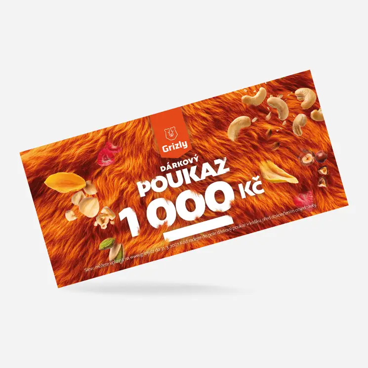 Dárkový tištěný poukaz 1 000 Kč 6 x 1 ks