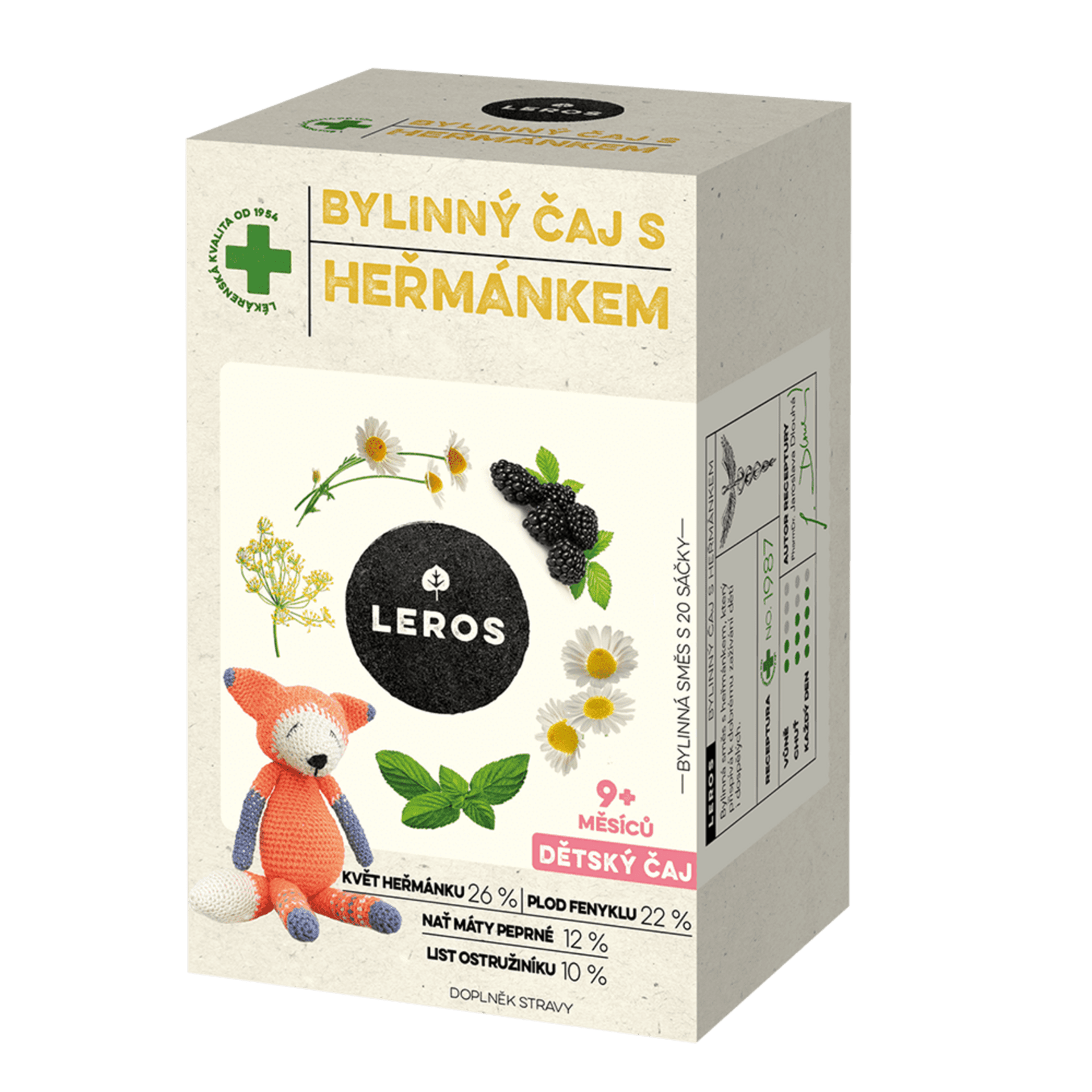 Levně Leros Dětský bylinný čaj s heřmánkem BIO 20 sáčků