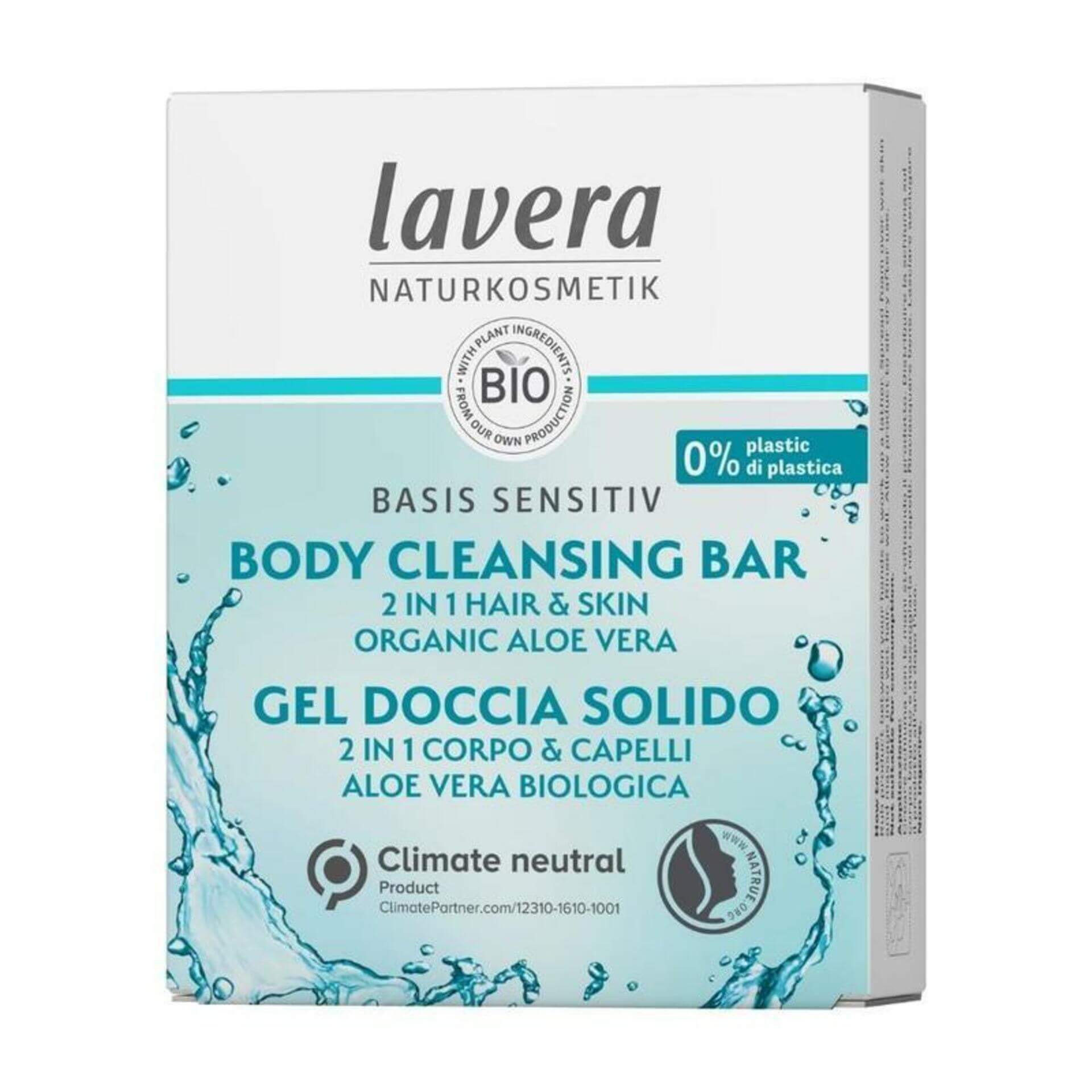 Levně Lavera Basis Tuhý sprchový gel a šampon 2v1 50 g