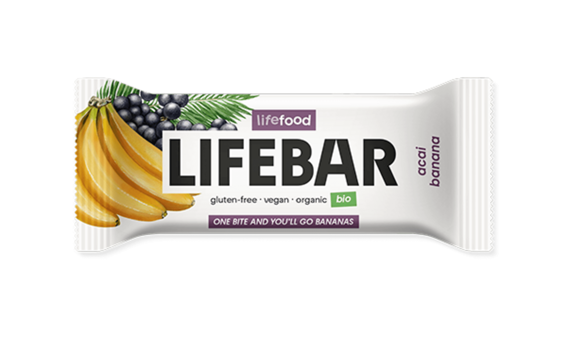 Levně Lifefood Lifebar Tyčinka acai s banánem raw BIO 40 g