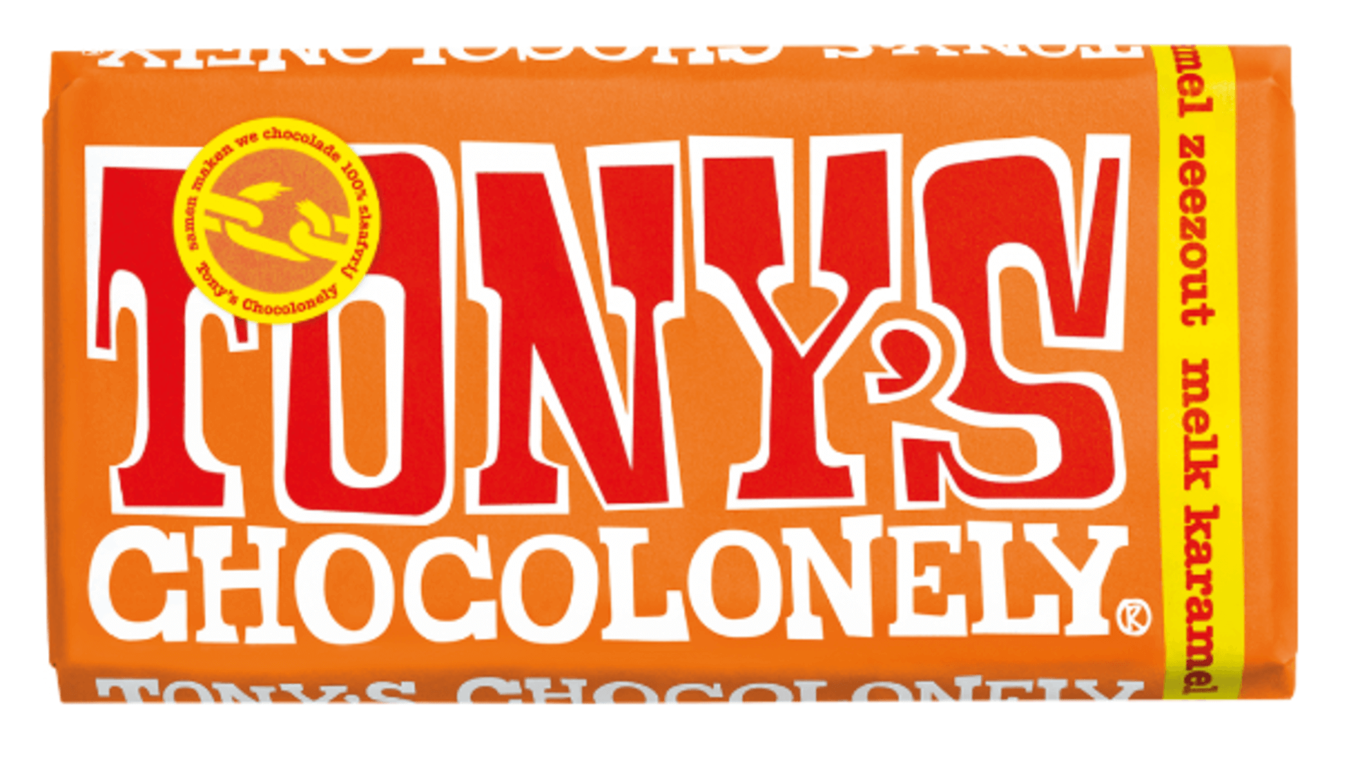 Levně Tony’s Chocolonely Mléčná čokoláda, karamel a mořská sůl 180 g