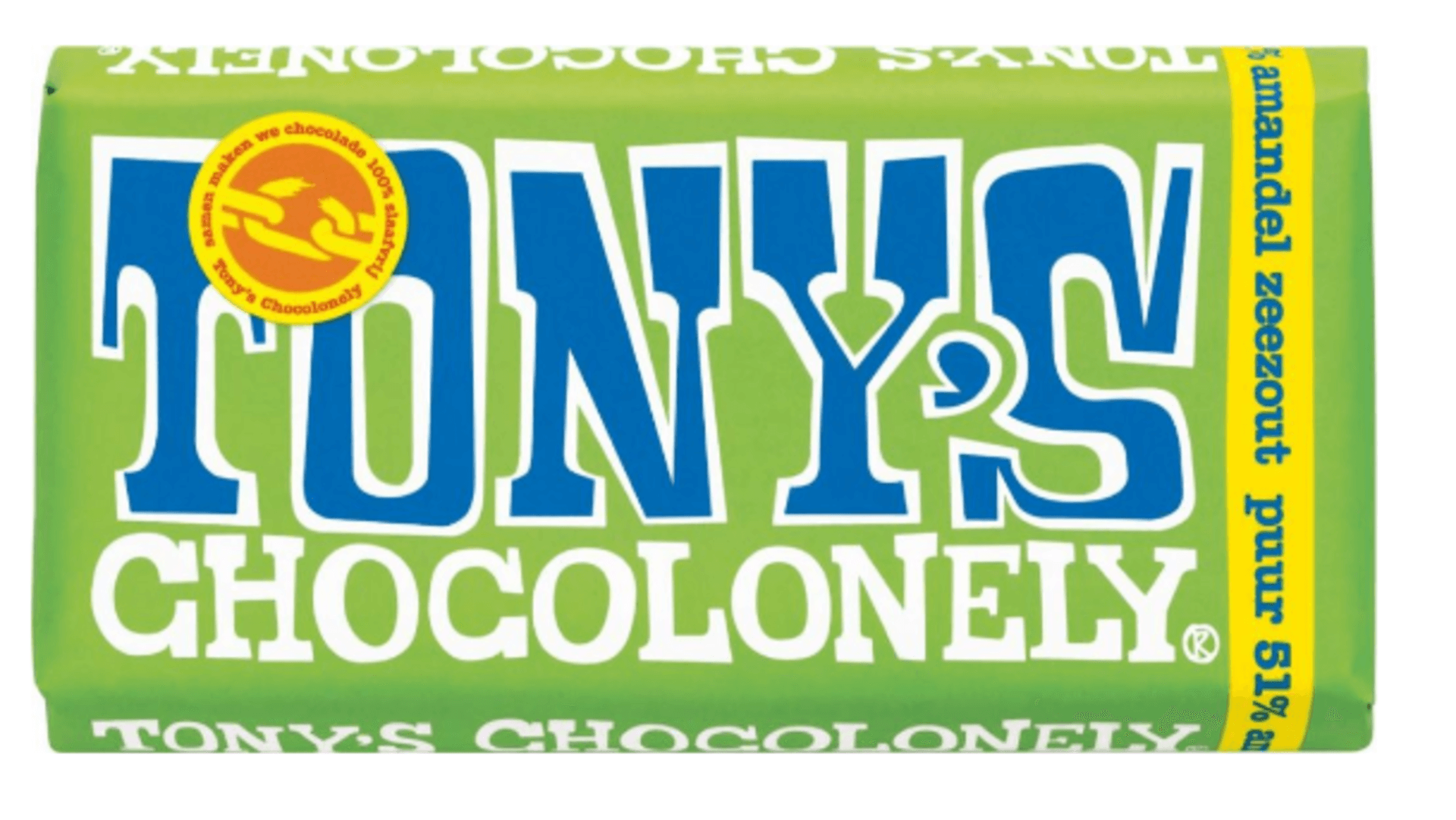 Levně Tony’s Chocolonely Hořká čokoláda, mandle a mořská sůl 180 g