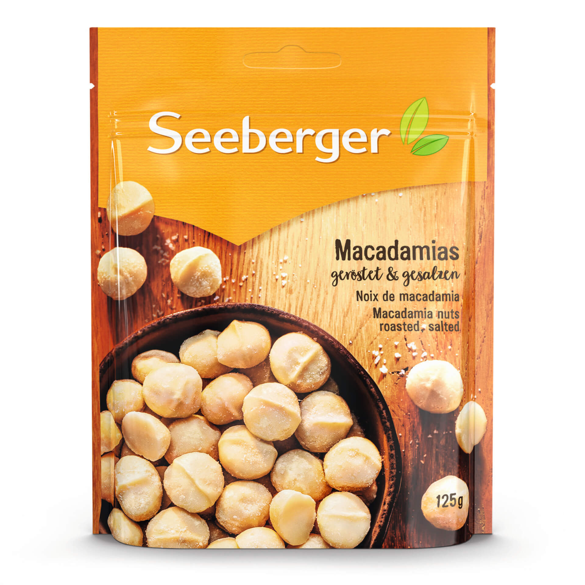 Levně Seeberger Makadamové ořechy pražené a solené 125 g