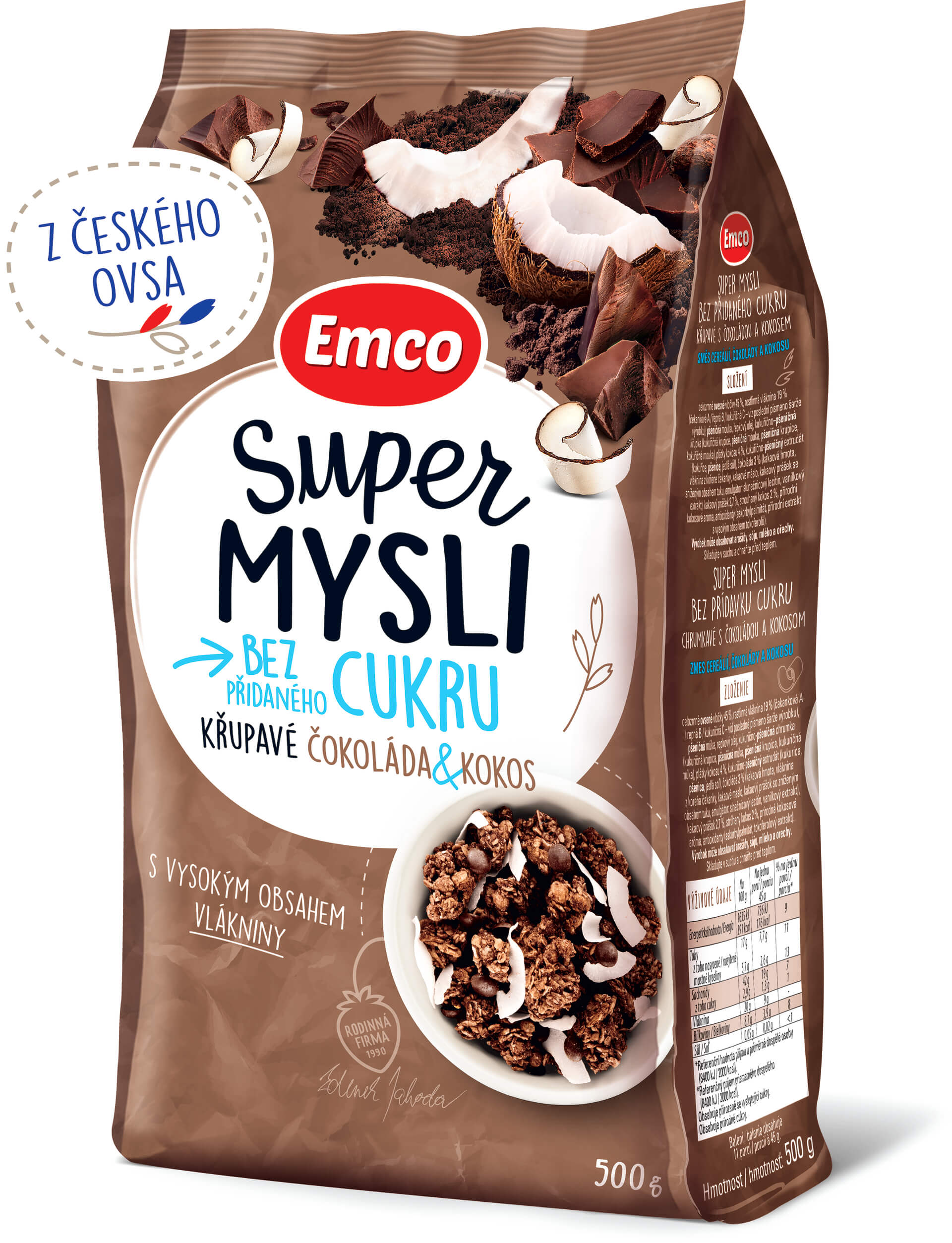 Levně Emco Super mysli čokoláda a kokos 500 g