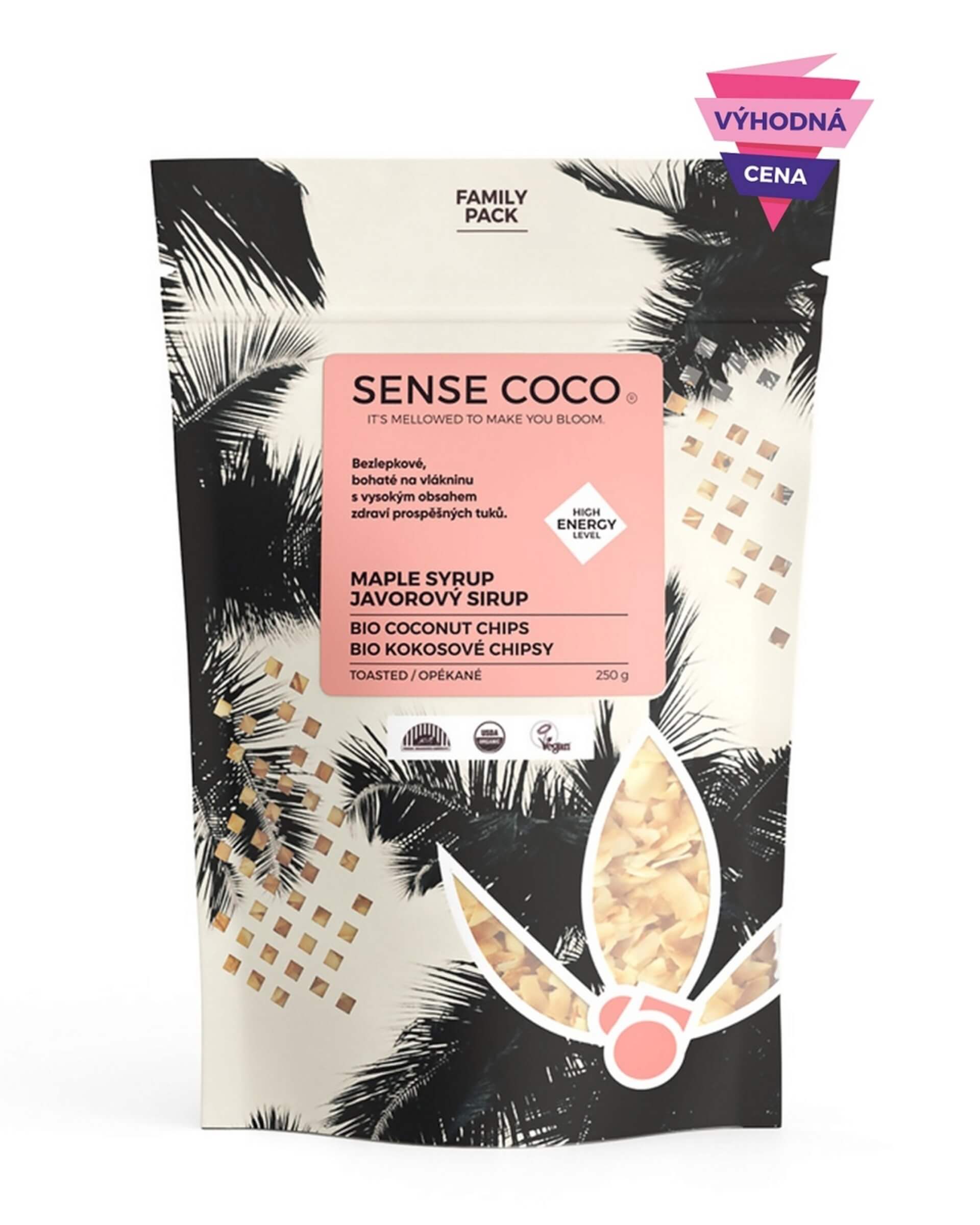 Levně Sense Coco Kokosové chipsy perníkové BIO 250 g