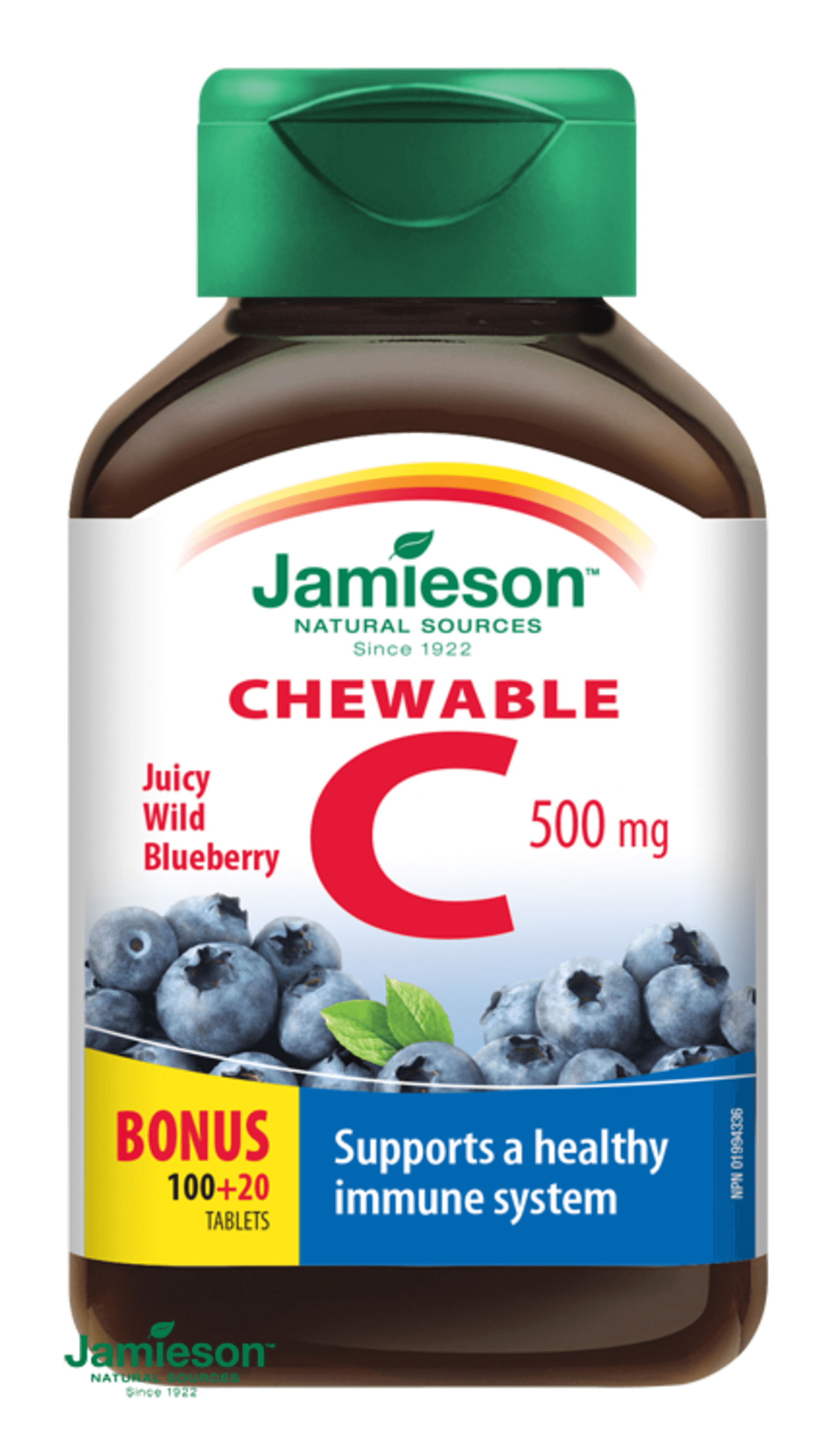 Levně Jamieson Vitamín C 500 mg tablety na cucání borůvka 120 tablet