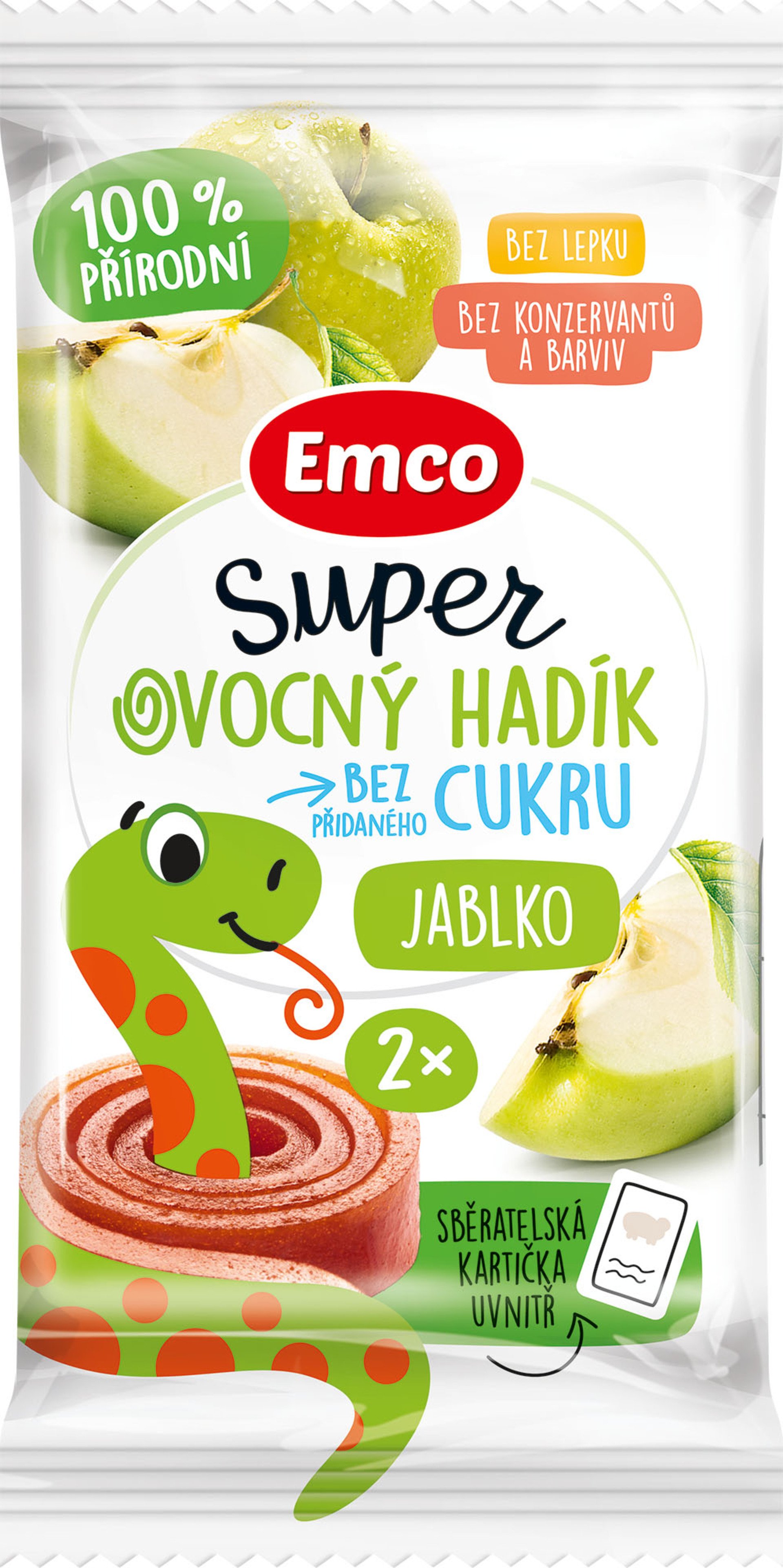 Levně Emco Super ovocný hadík jablko 20 g