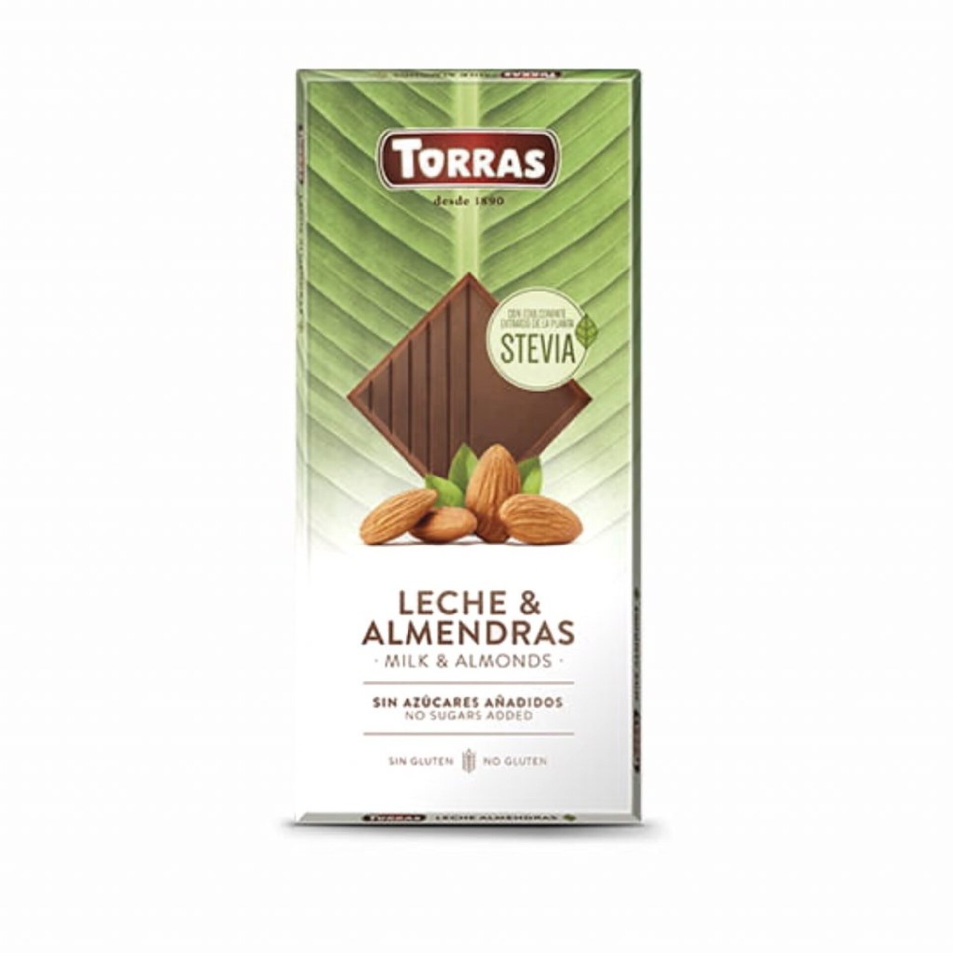 Levně Torras Mléčná čokoláda se sladidlem a mandlemi 125 g