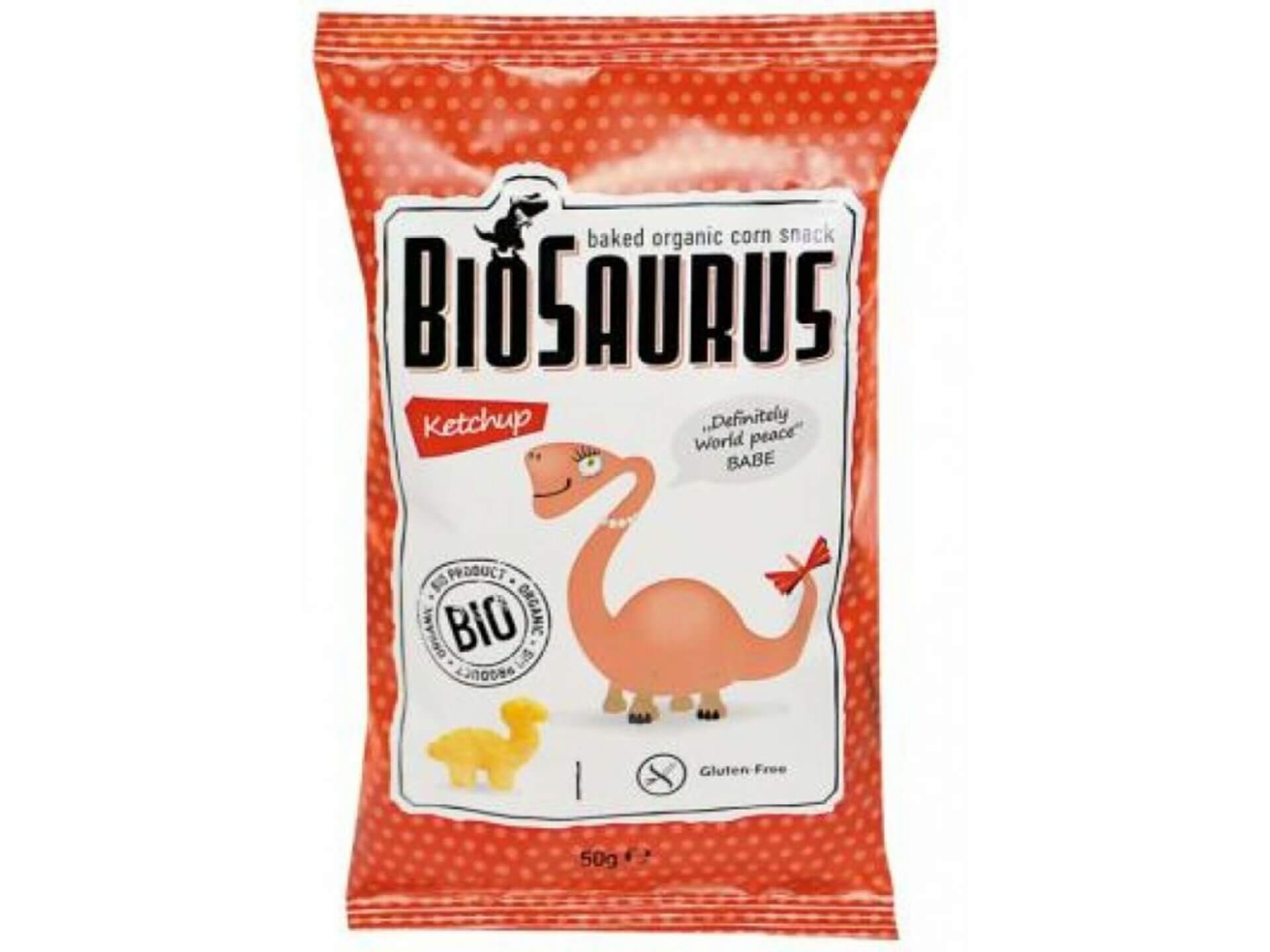 Levně Biosaurus Kukuřičné křupky Kečup 50 g