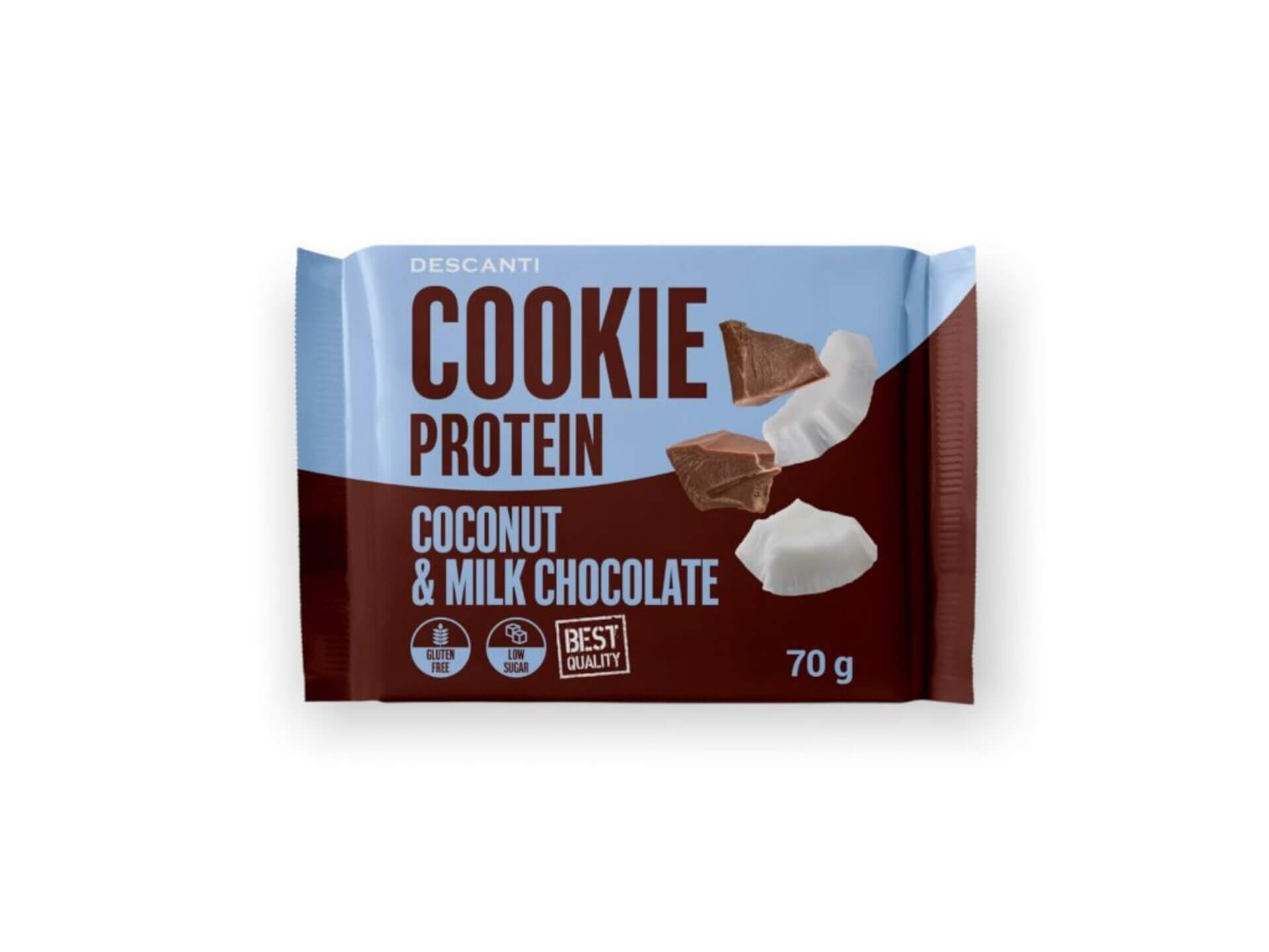 Levně Descanti Cookie protein kokos a mléčná čokoláda 70 g