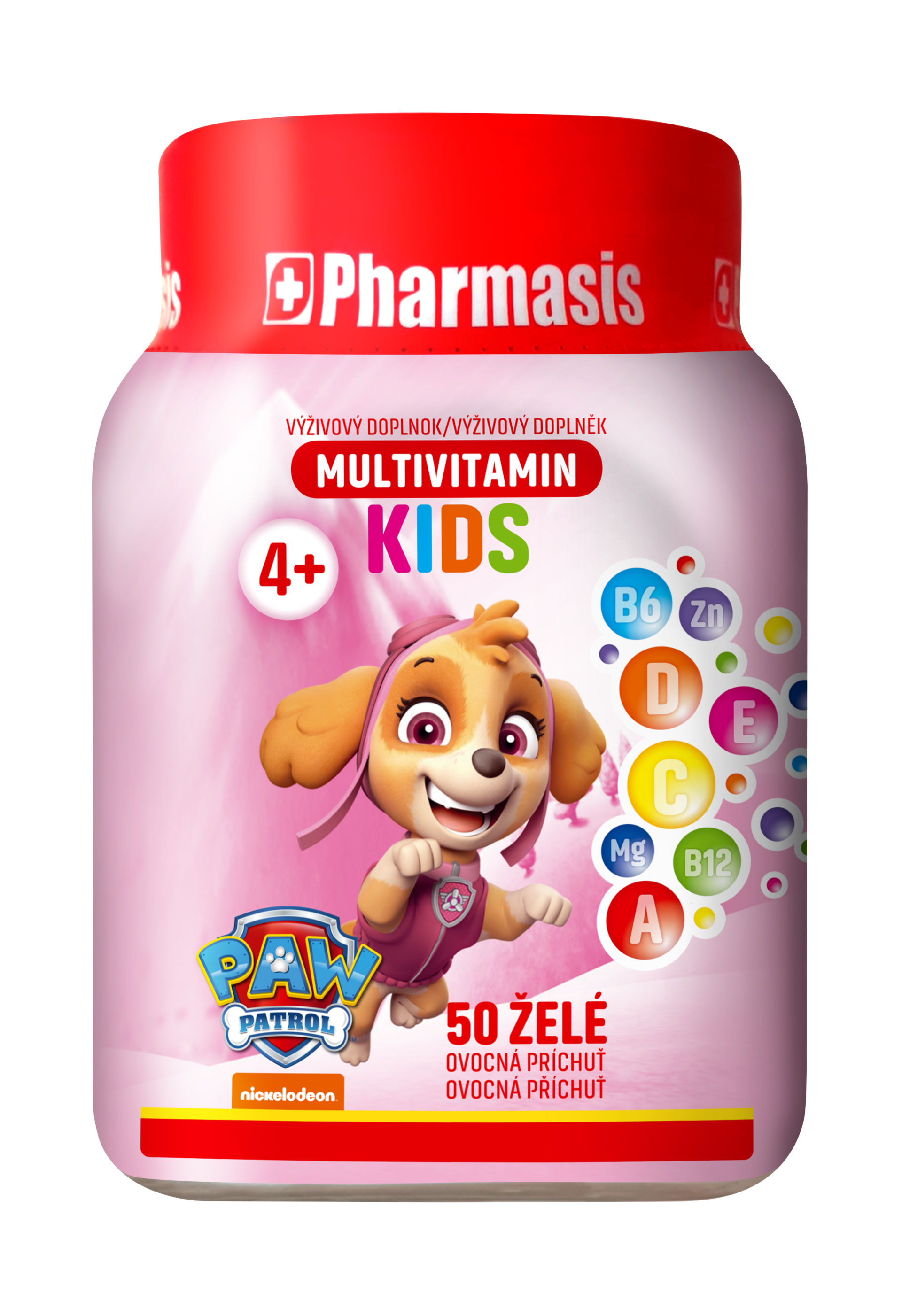 Pharmasis Multivitamínové želé bonbóny pro děti Tlapková patrola růžové 250 g