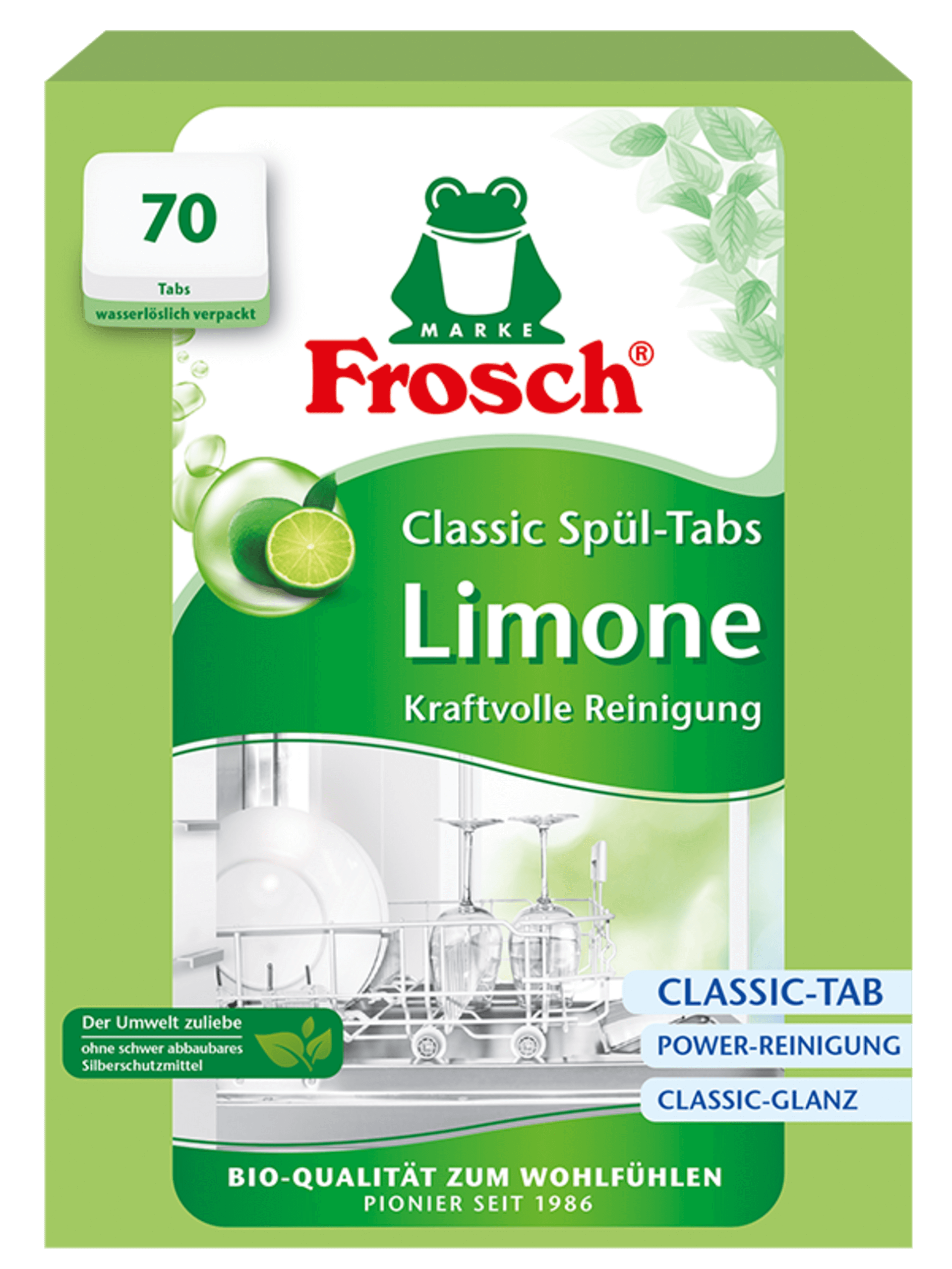Levně Frosch EKO Tablety do myčky klasické Limetka (70 tablet)