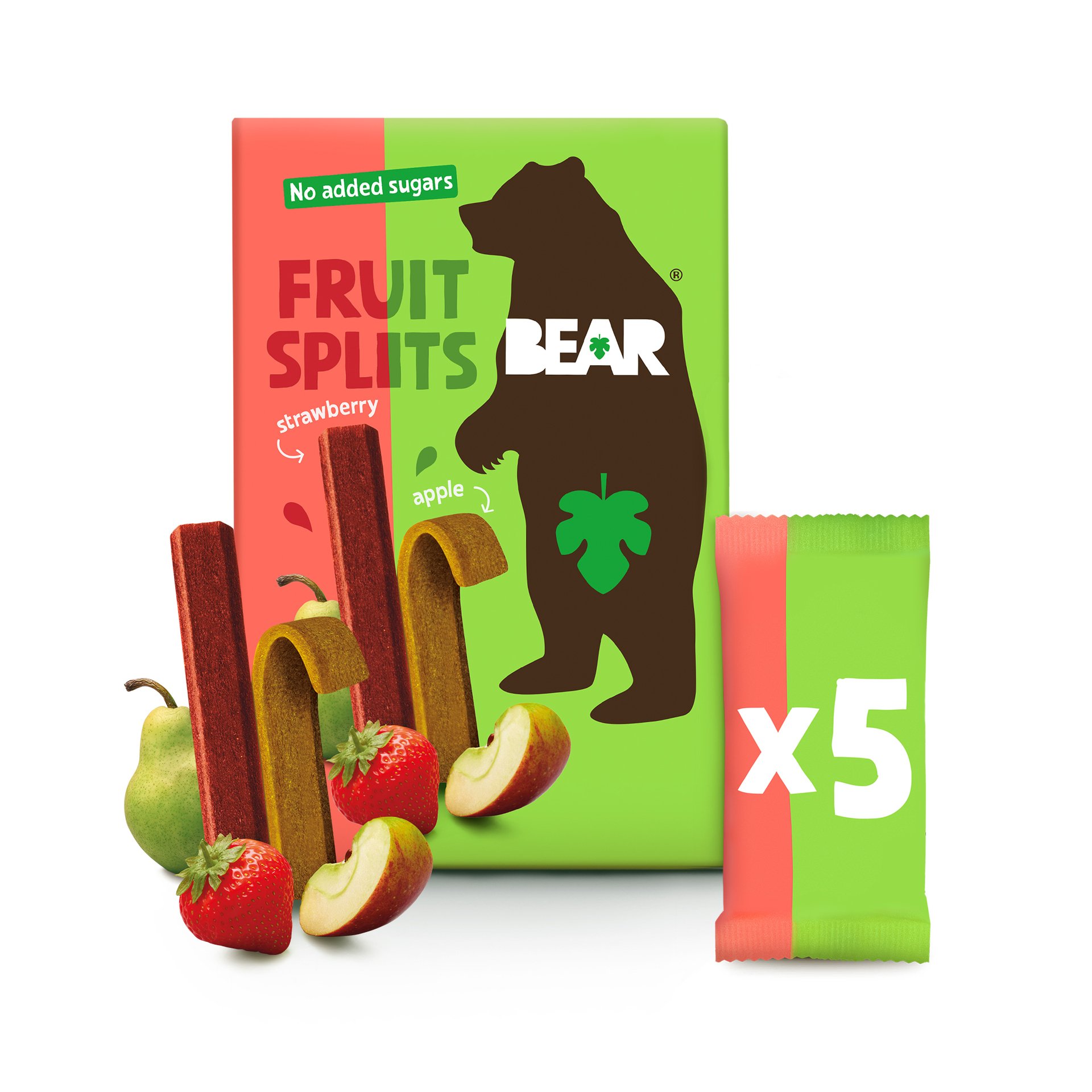 BEAR Fruit Splits jahoda a jablko 5x20 g