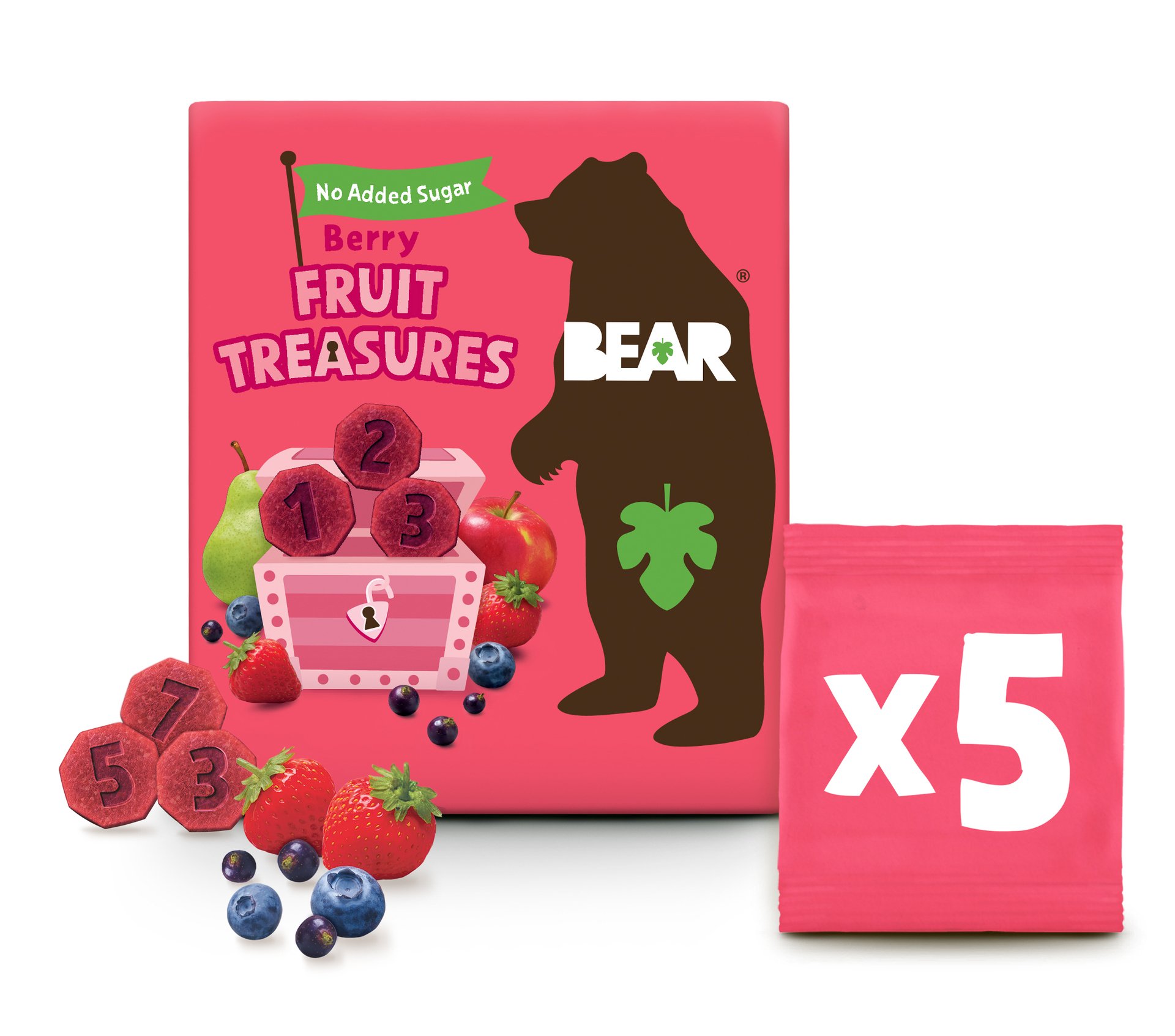 Levně YOYO Bear Fruit Treasures Berry jahoda a borůvka 5x20 g